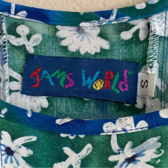 Jams World Vintage W348 Floral Maxi Dress Size Small Short Sleeve Boat Neck - Picture 7 of 12